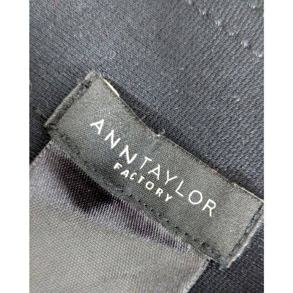 NWOT! ANN TAYLOR FACTORY! LUXE BLACK,  FLORAL RELIEF STRIPED SIDE LEGGINGS!  S - Picture 7 of 9